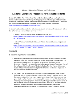 Academic Dishonesty Procedures for Graduate