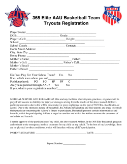 365 Elite AAU Basketball Team Tryouts Registration