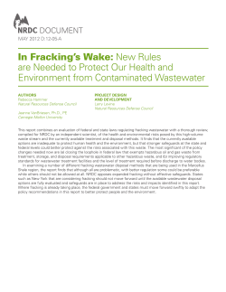 NRDC: In Fracking`s Wake - New Rules are Needed to Protect Our