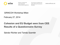 Cohesion and EU Budget seen from CEE