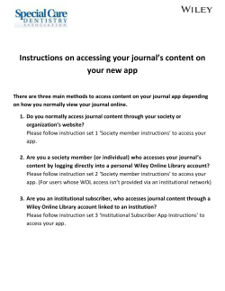 Journal App Access instructions for Society members who normally