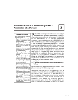 Admission of a Partner