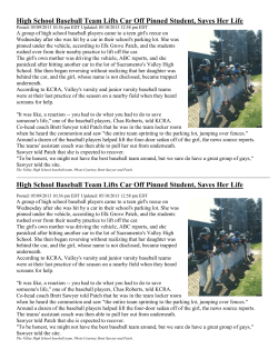 High School Baseball Team Lifts Car Off Pinned Student, Saves Her