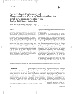 Serum-free Culturing of Mammalian Cells – Adaptation to and