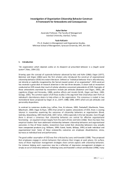 Investigation of Organization Citizenship Behavior Construct A