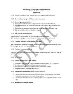 October 29, 2013 - Working Level Steering Committee Meeting