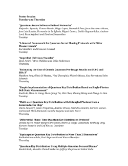 Poster Session Tuesday and Thursday &ldquo;Quantum