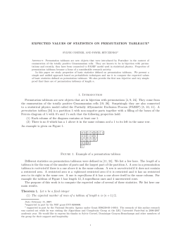 EXPECTED VALUES OF STATISTICS ON PERMUTATION
