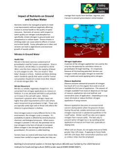 Impact of Nutrients on Ground and Surface Water