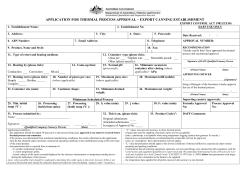 Application for approval of a thermal process