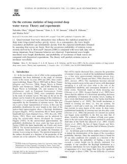 On the extreme statistics of long-crested deep water waves: Theory
