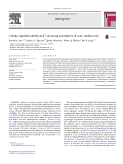General Cognitive Ability and Fluctuating Asymmetry of