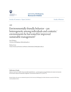 Environmentally friendly behavior - can - Research Online
