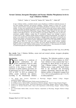 Serum Calcium, Inorganic Phosphate and Serum Alkaline