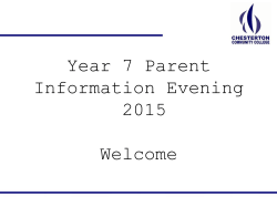 yr7 Technology parent info evening