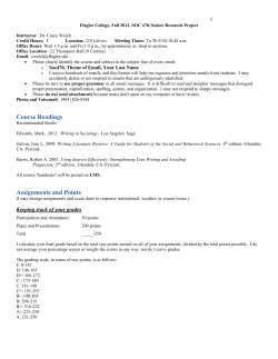 Course Theme and Learning Outcomes - My Flagler