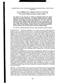 PARAMETERS OF BALL RELEASE IN WHEELCHAIR