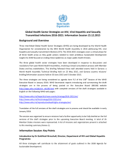Global Health Sector Strategies on HIV, Viral Hepatitis and Sexually