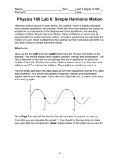 Physics 100 Lab: Simple Harmonic Motion