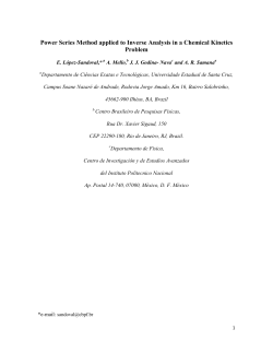 Power Series Method applied to Inverse Analysis in Chemical