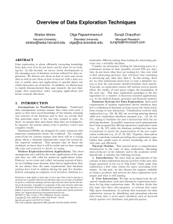 Overview of Data Exploration Techniques