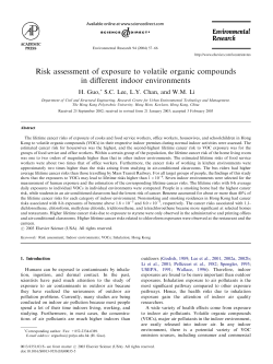 Risk assessment of exposure to volatile organic compounds in