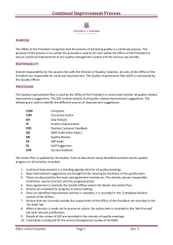 Continual Improvement Process