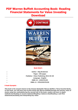PDF Warren Buffett Accounting Book: Reading