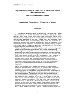 Stigma Controllability: A Fresh Look at Attribution Theory (RES