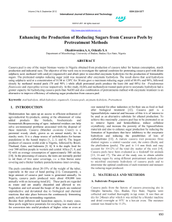 Journal of Sciences Enhancing the Production of Reducing Sugars
