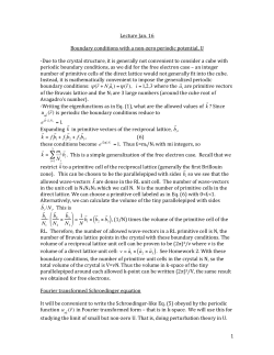 1 Lecture Jan. 16 Boundary conditions with a non