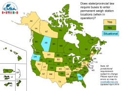 Map of Jurisdictions that Require Buses Enter Weigh Stations