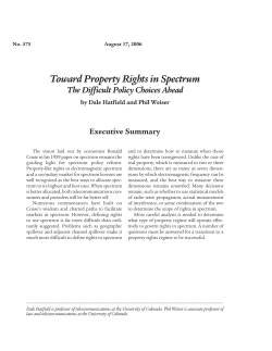 Toward Property Rights in Spectrum: The Difficult Policy Choices