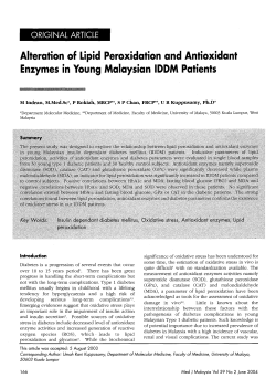 Alteration of Lipid Peroxidation and Antioxidant Enzymes in Young