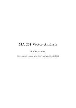 MA 231 Vector Analysis