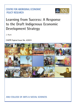 Learning from Success: A Response to the Draft Indigenous