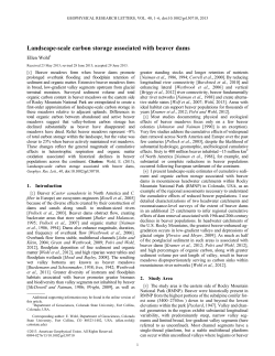 Carbon storage associated with beaver dams
