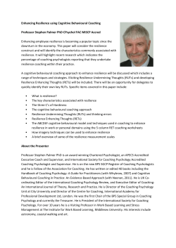 Enhancing Resilience using Cognitive Behavioural Coaching