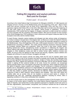 Failing EU migration and asylum policies: Red card for