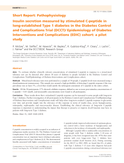 Insulin secretion measured by stimulated Cpeptide in