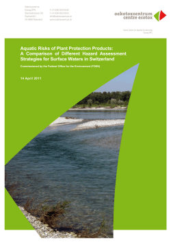Aquatic Risks of Plant Protection Products: A