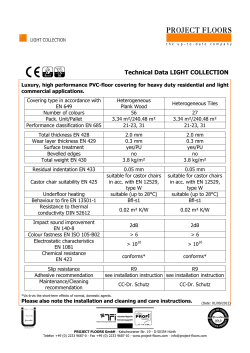 Technical Data LIGHT COLLECTION