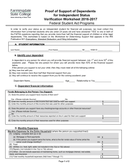 Proof of Support of Dependents n for Independent Status Verification