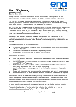 Head of Engineering - Energy Networks Association
