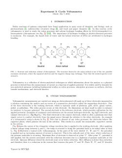 Experiment 3: Cyclic Voltammetry