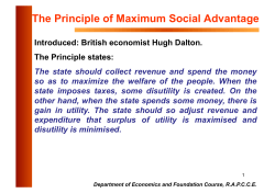 The Principle of Maximum Social Advantage