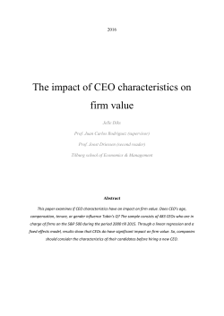 The impact of CEO characteristics on firm value