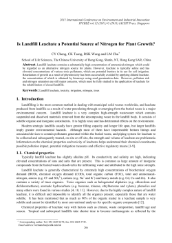 Is Landfill Leachate a Potential Source of Nitrogen for Plant
