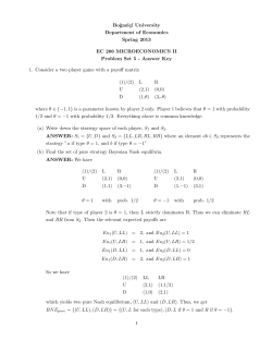 Answer Key 1. Consider a two - Bogazici University, Department of