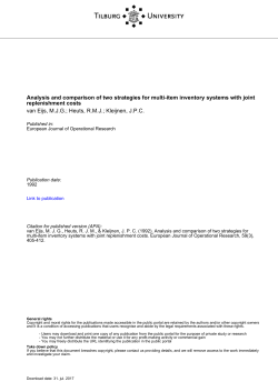 Tilburg University Analysis and comparison of two strategies for